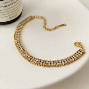 Trendy Double Layered18k Gold Plated bracelet